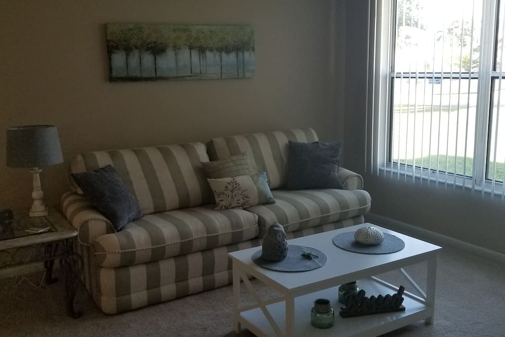Living room . Pull out full sofa sleeper for added guests.