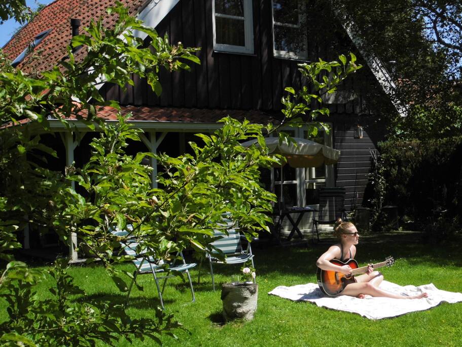You can relax in our spatious backyard