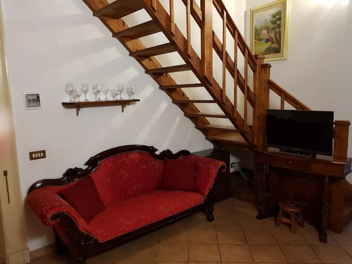 Downstairs left side.