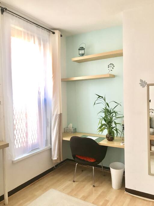 Working station with desk lamp in your room. Free wifi for 24h.