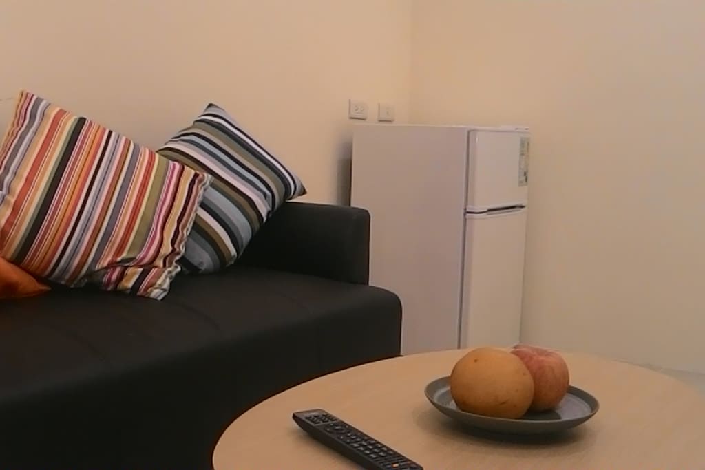 refrigerator + table
