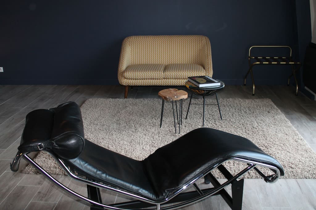 coin salon dans la chambre, vue campagne