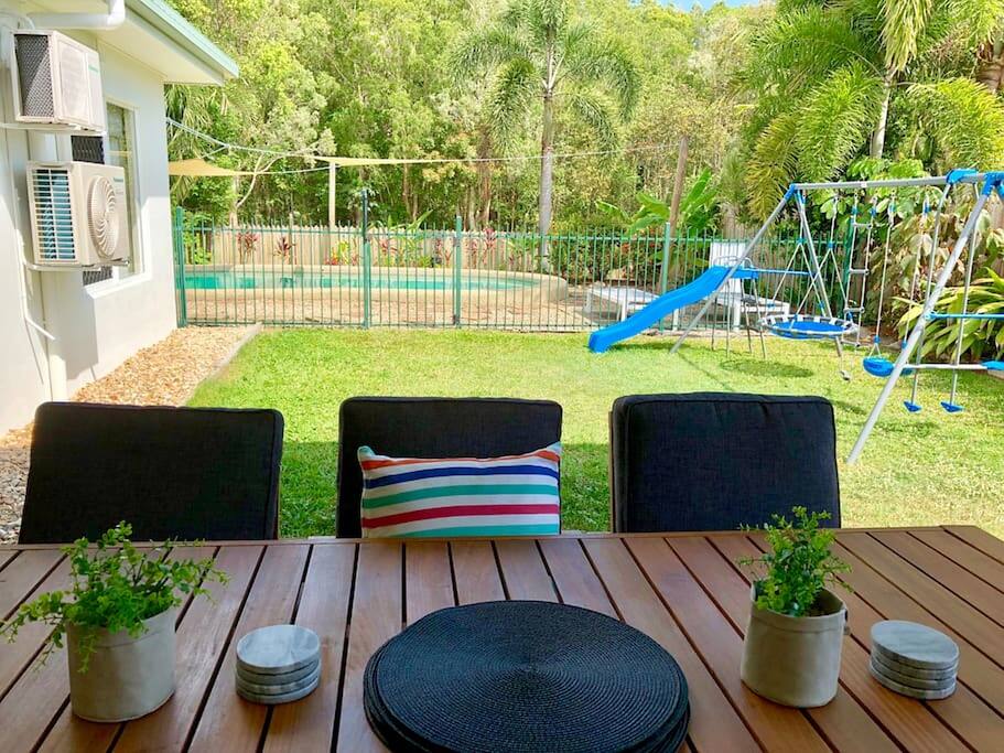Enjoy outdoor living among the tropical gardens