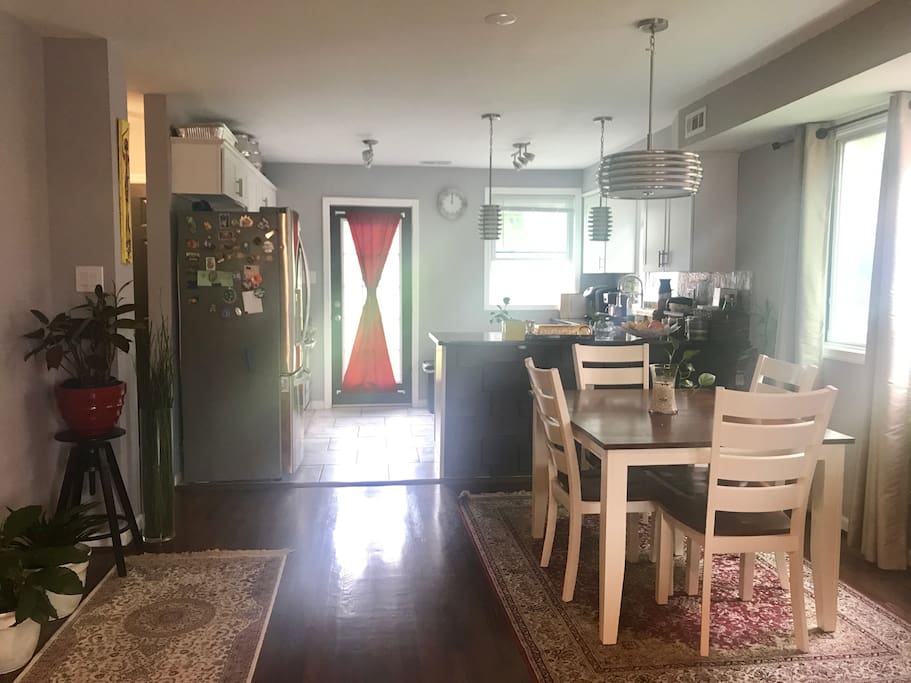 Shared space for living room and kitchen