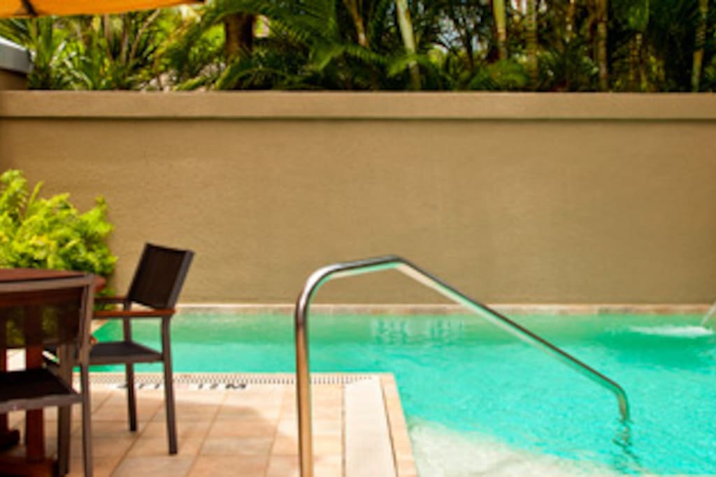Private Pool in a walled garden with hot tub and gas grill!
