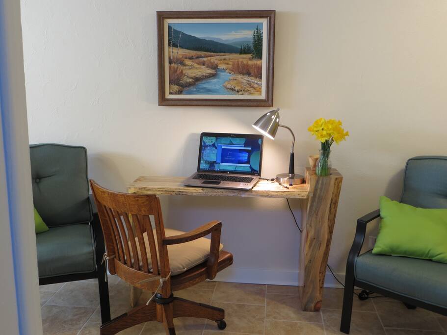 Computer friendly work-space. Free secure WiFi.