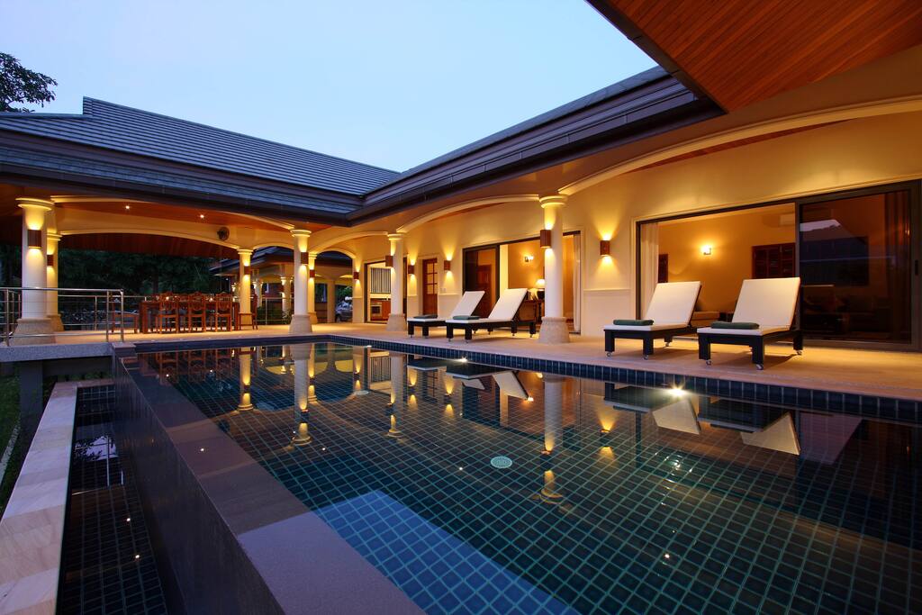 Spacious poolside terrace with ample space to relax dine and have fun.