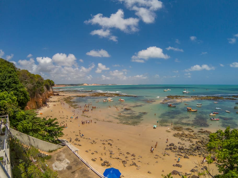 Vista da varanda principal - Maré baixa - Piscinas naturais / View from the Main Balcony - Low Tide - Natural pools