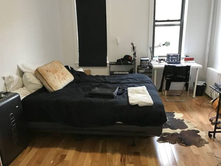 Wide shot of the bedroom