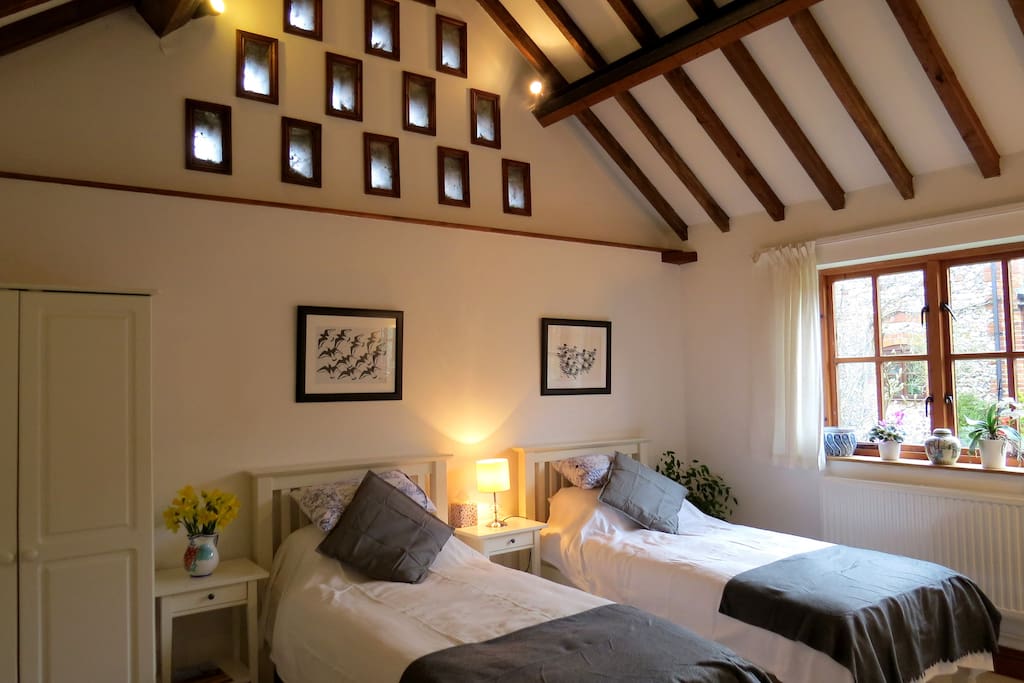 Bedroom 2 is called Dovecote Room - with two single beds