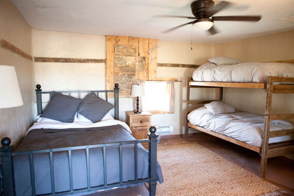 Cozy bedrooms that sleep up to 4 with heating in the winter and a lovely ceiling fan for warmer nights.