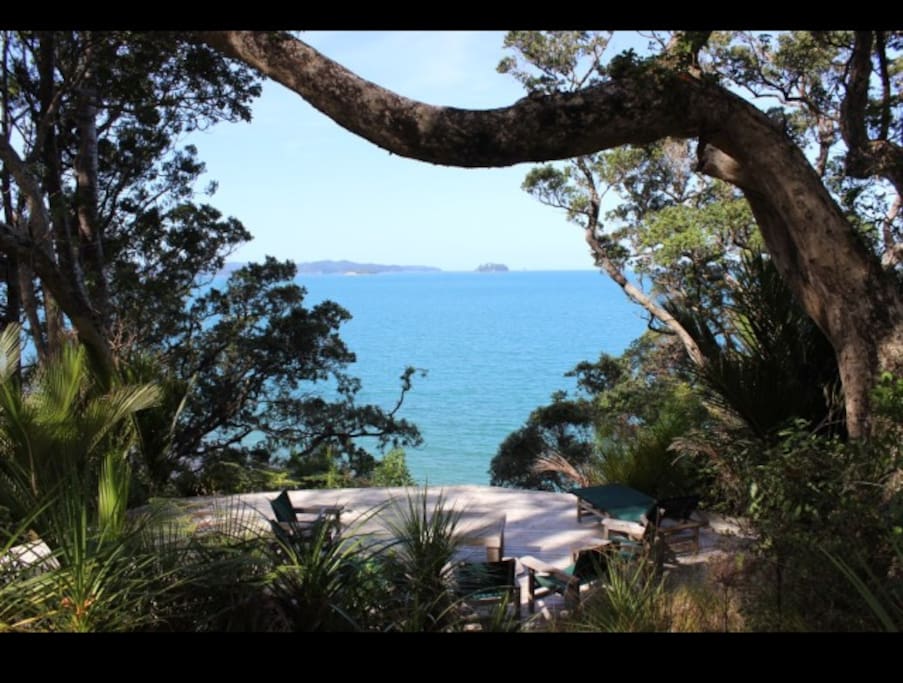 View from Johny's deck out to Kawau Bay