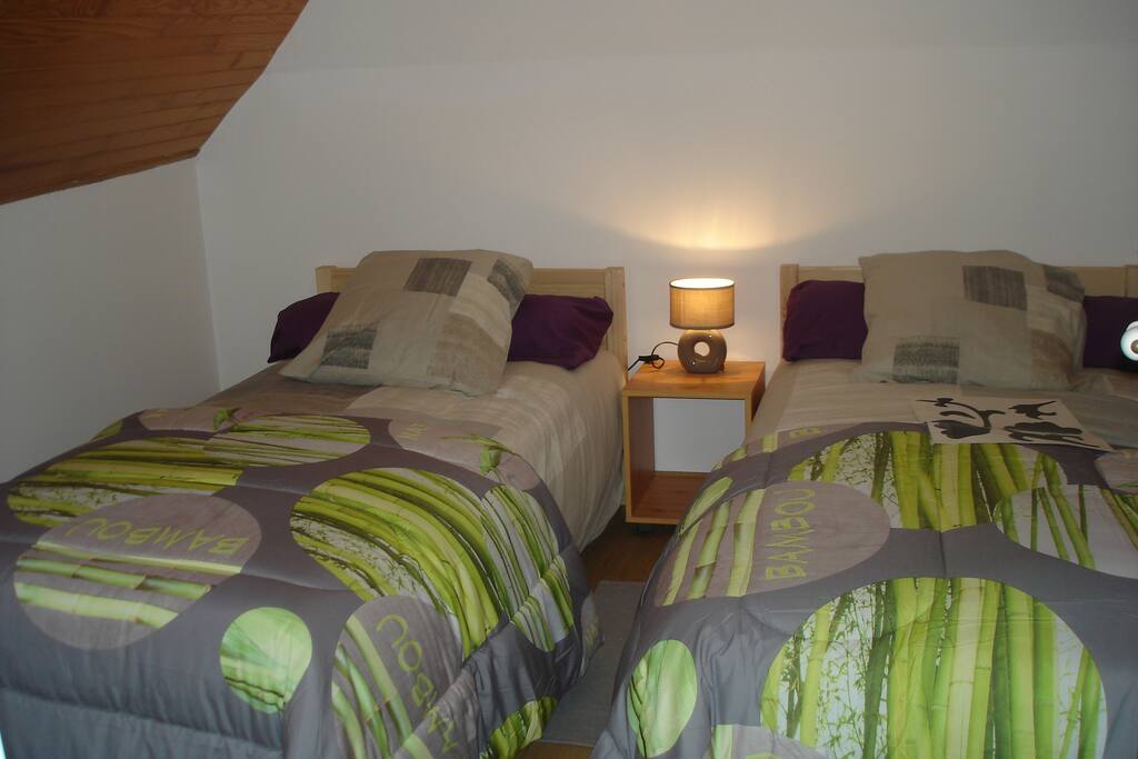 la chambre n° 2 avec 2 lits de 90 x 190 possibilité de raprocher les lits
