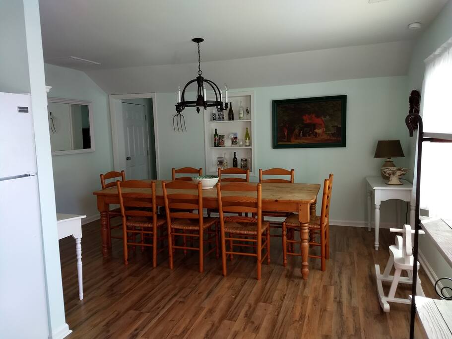 Dining room featuring the family's farm table