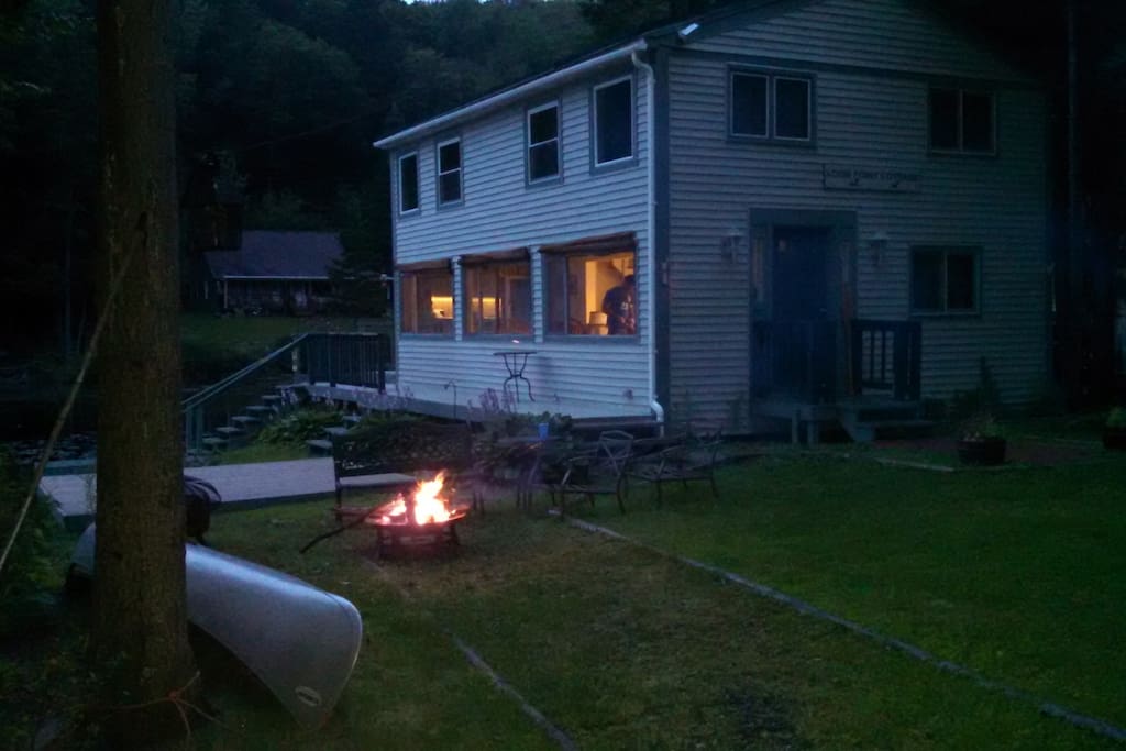 A firepit in place