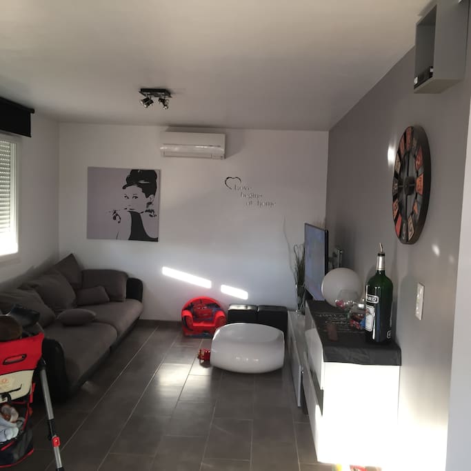 Salon avec canapé 1 couchage