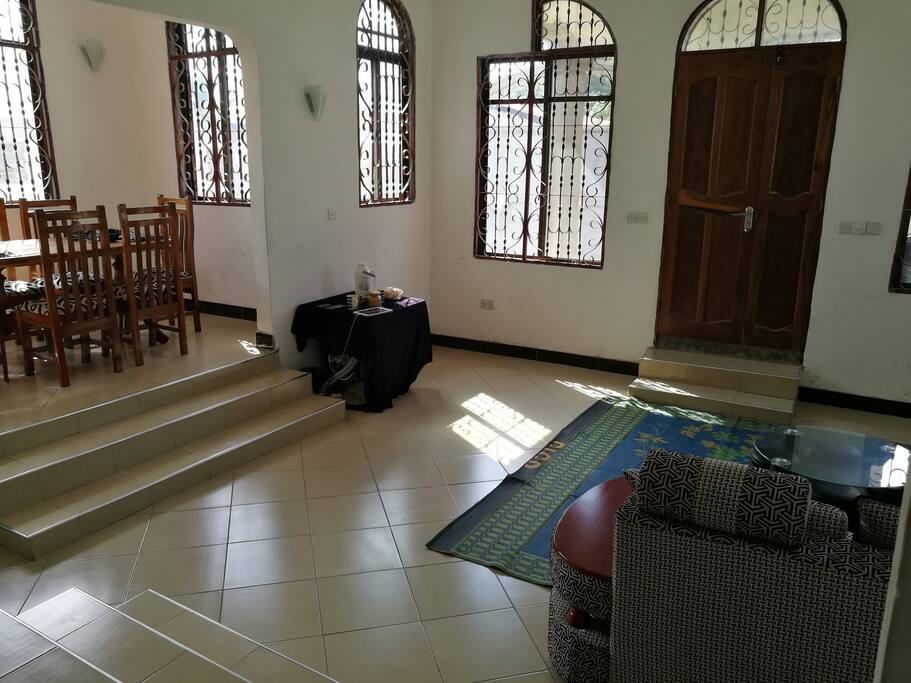 Living room and dining room