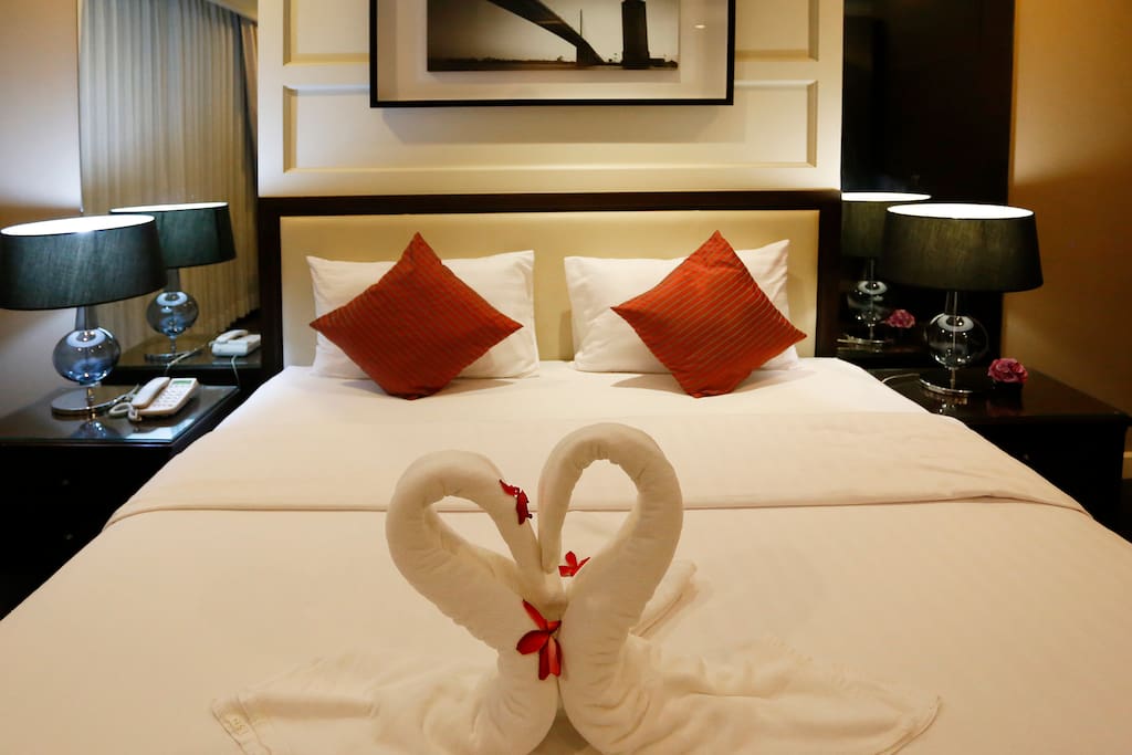 King-size bed in a master bedroom