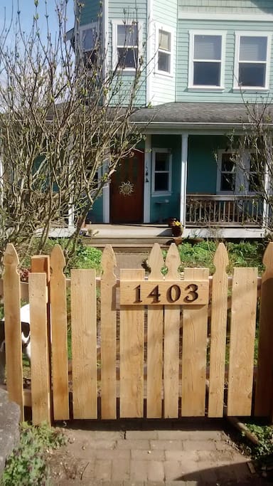 Easy to see address on new fence gate.