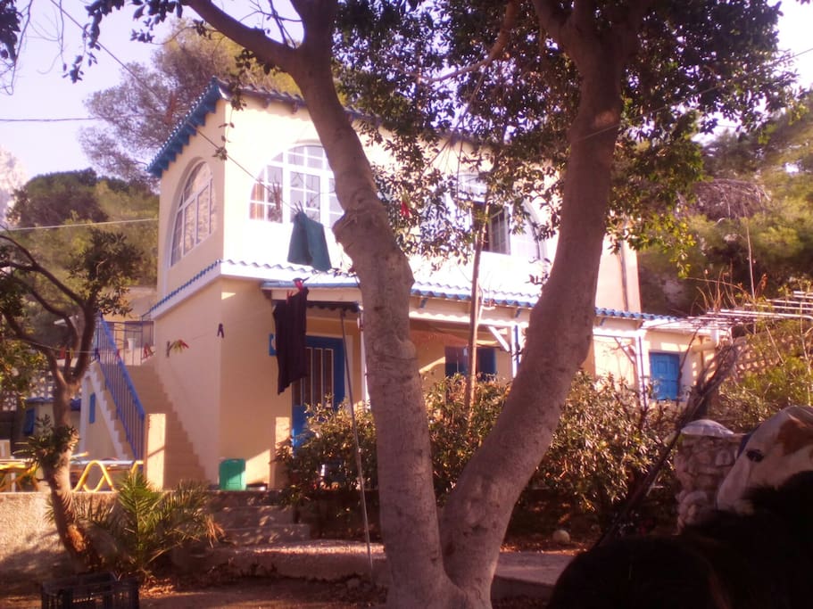 Facing the house from the beach side