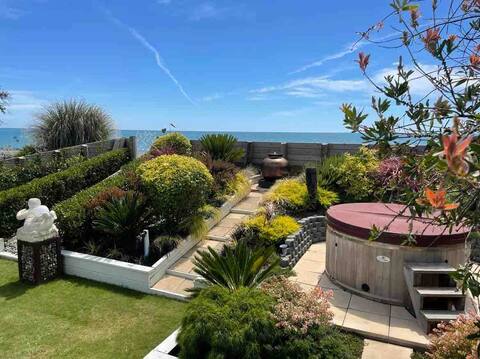 Absolute Beachfront Oasis with Sea Views & Hot Tub