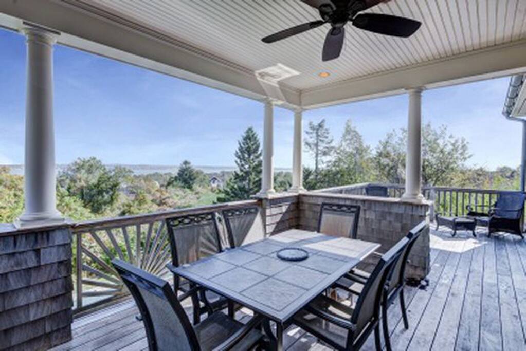 Back deck with water views