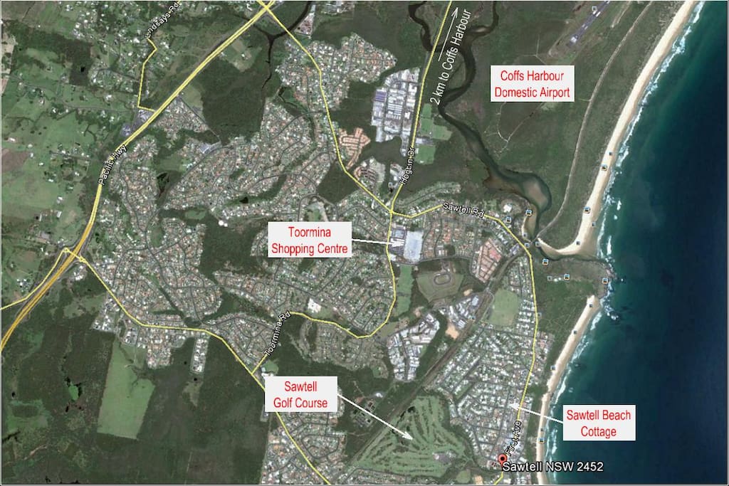 Sawtell and surrounding area.