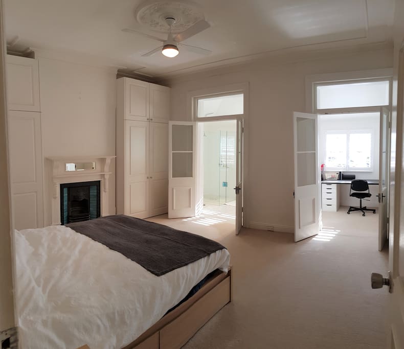 Relax in your large master bedroom after a day at the beach. Equipped with ensuite and study.
