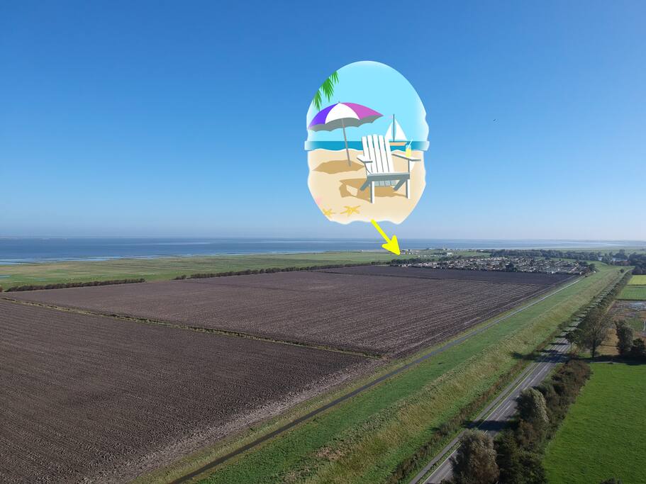Luftlinie zum Sandstrand