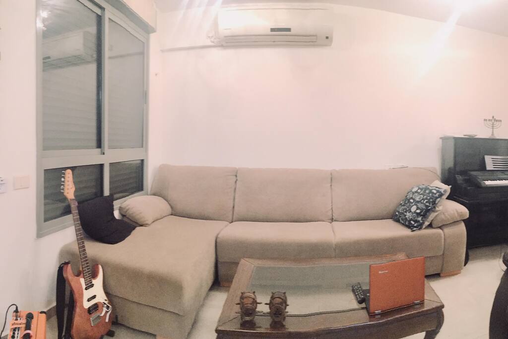 The living room (where guests will be sleeping)