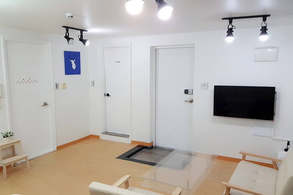 living room with TV