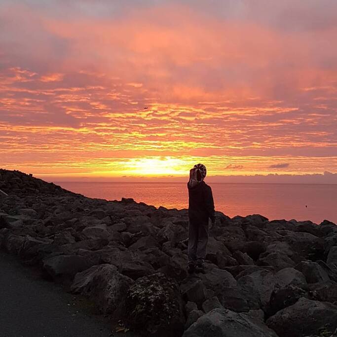 Sunset at Ægissíða, close by.