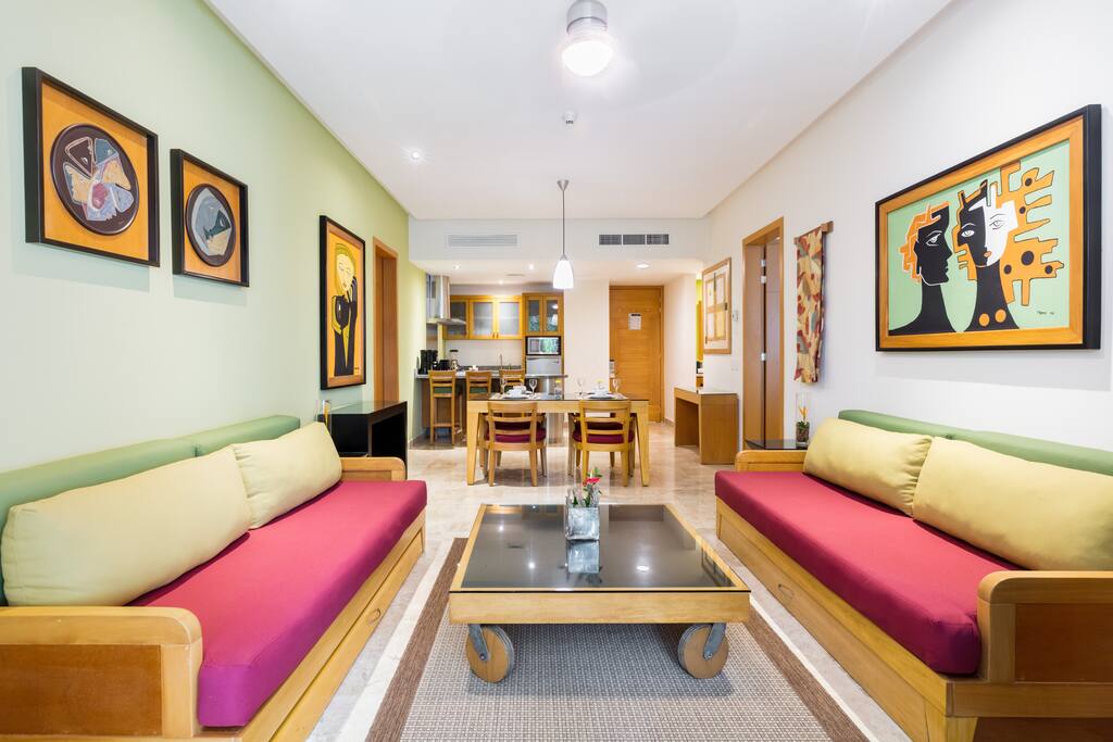 Enjoy a modern 1BR Grand Suite in a stunning resort setting.