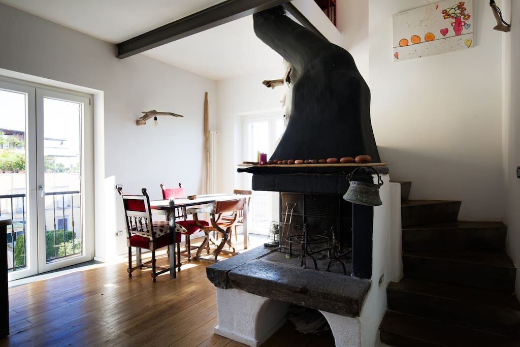 the fireplace