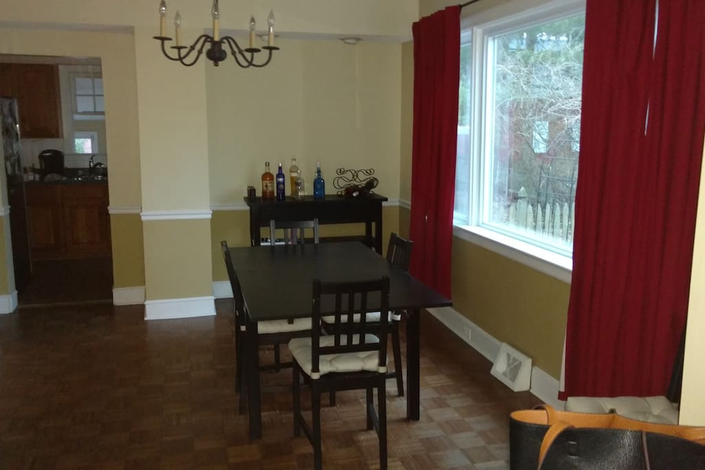 Help yourself to the dining room with a picture window