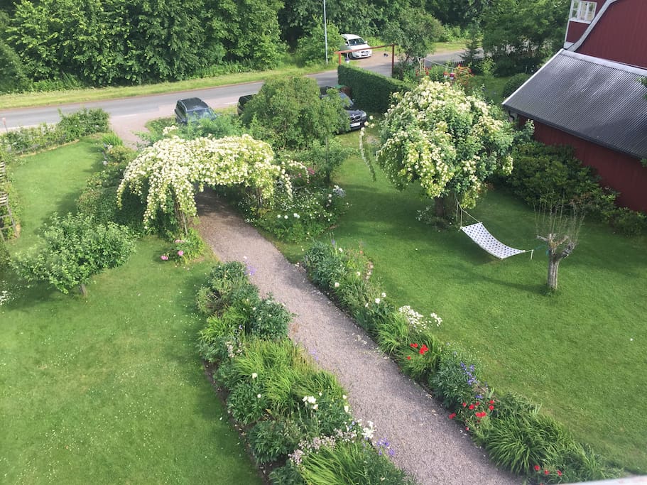 Garden with parking