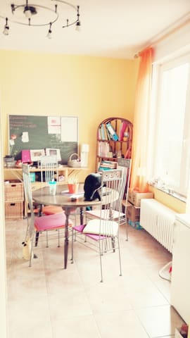 Agréable chambre dans un chouette appartement.