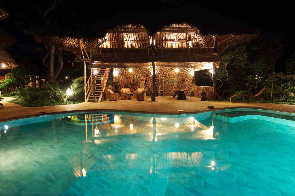 Pool with chill deck behind