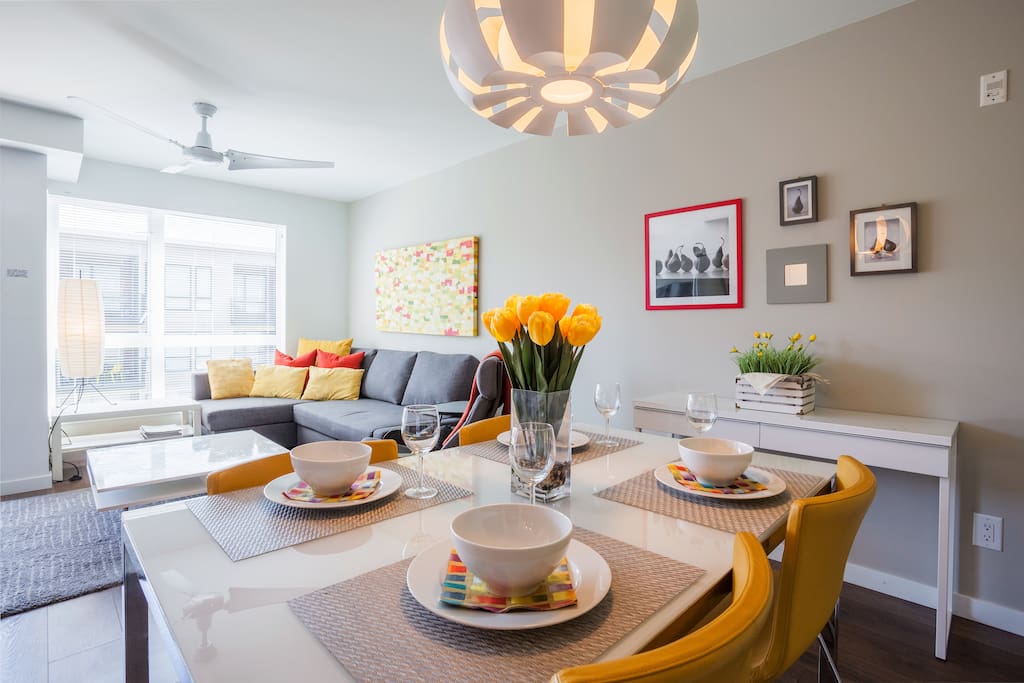 Room to move and big ceiling fans in this light-filled apartment.