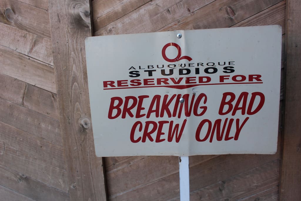 The host worked on various shows. This neighborhood has lots of filming locations! This sign is in the driveway.