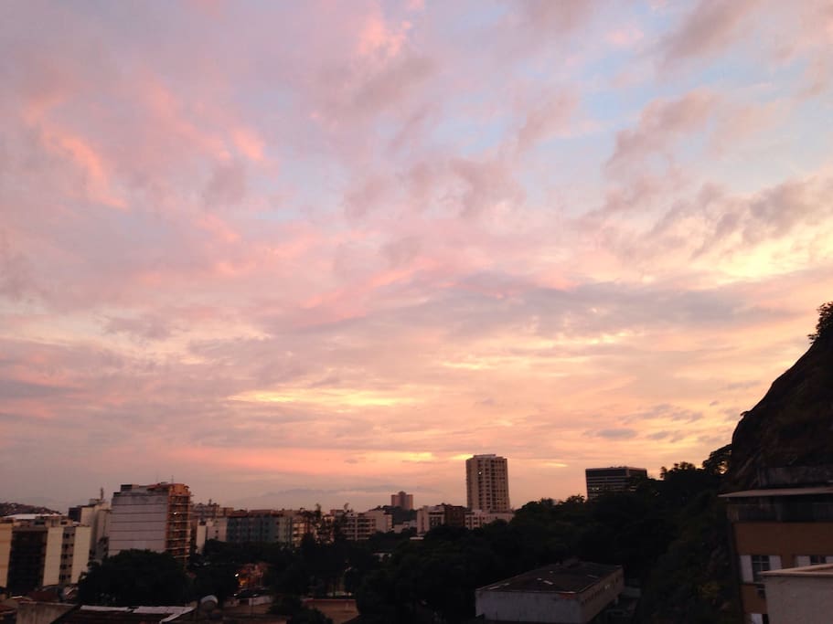 A sunrise at the penthouse balcony.