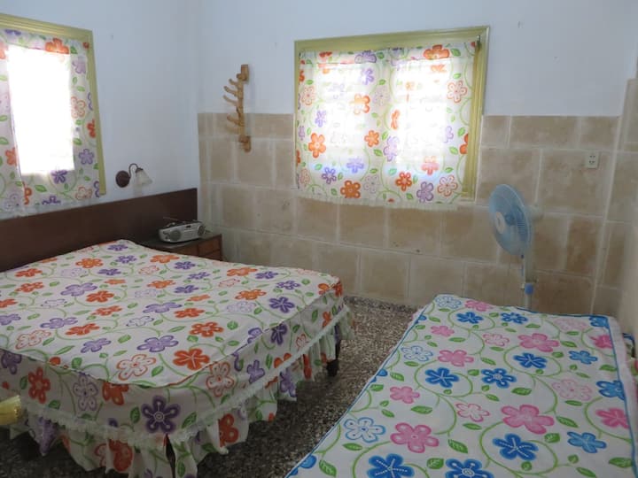 غرفة النوم الأولى (سرير مزدوج وأغراض شخصية أخرى)