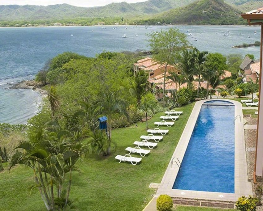View of the pool from your balcony