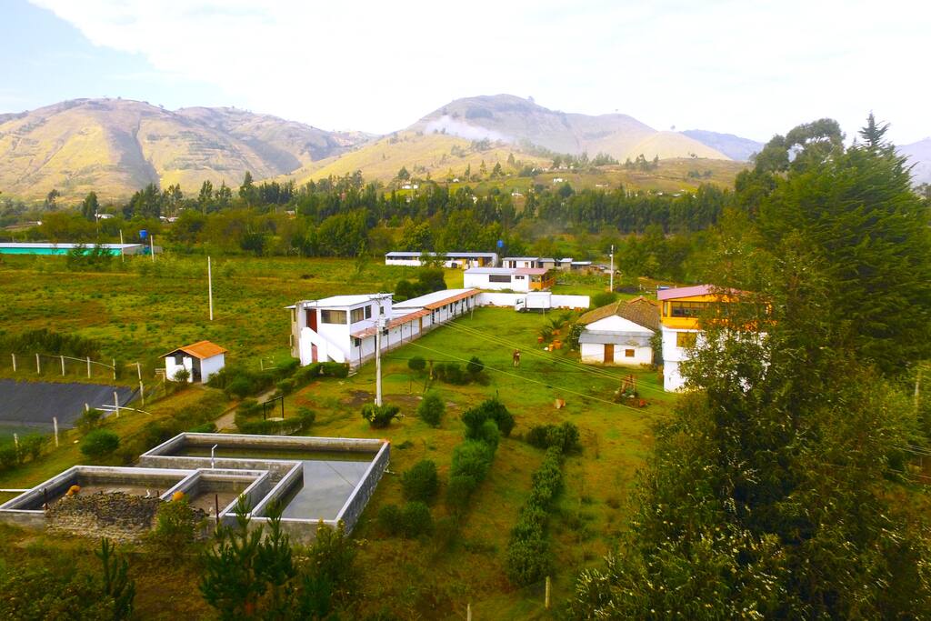 view of the fish ponds and the rooms area