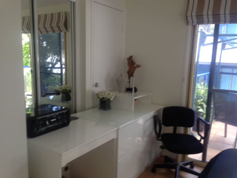 Dressing table/desk in Balcony Bedroom