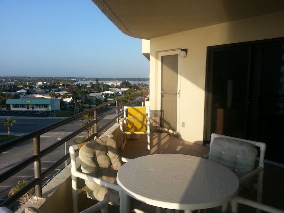 The balcony looking toward the Halifax River