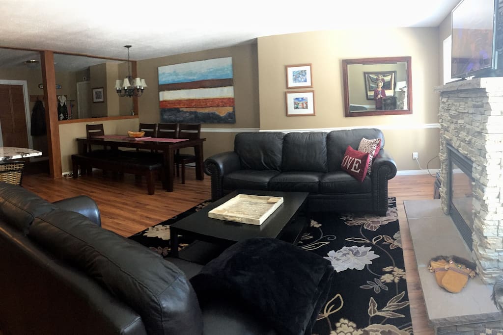 Living room and dining room