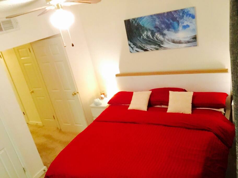King Size bed with a super comfortable/medical mattress