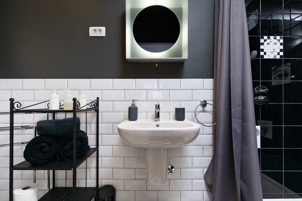 Beautiful bathroom products and fluffy towels.