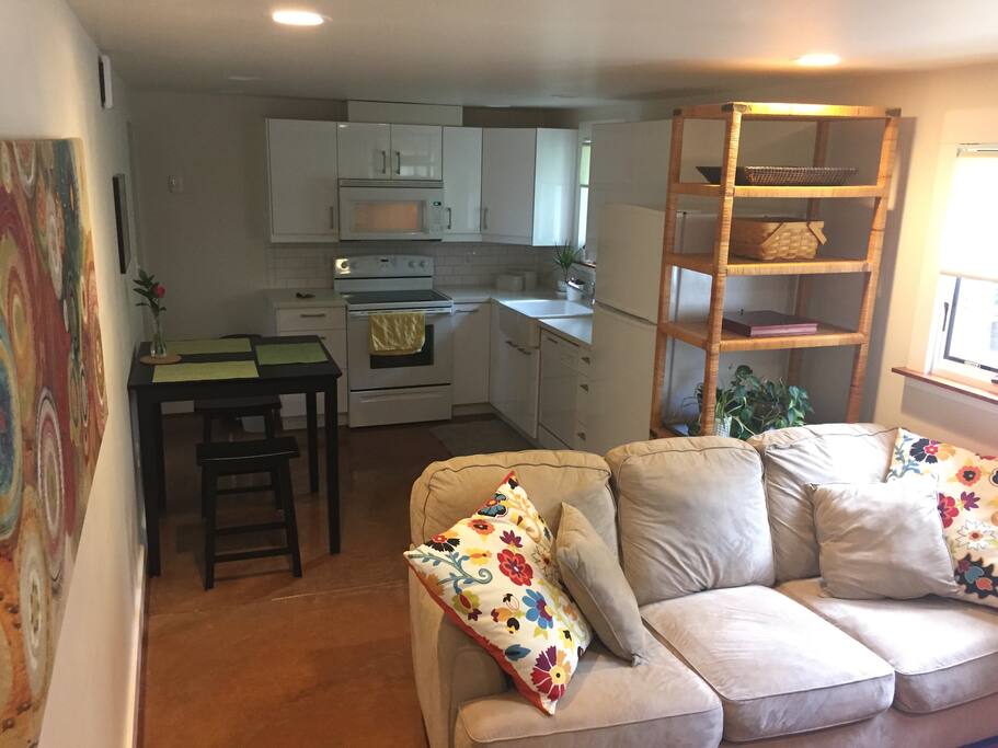 Living room to kitchen/dining